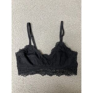 AERIE Women's Black Lace‎ Padded Bralette, size small